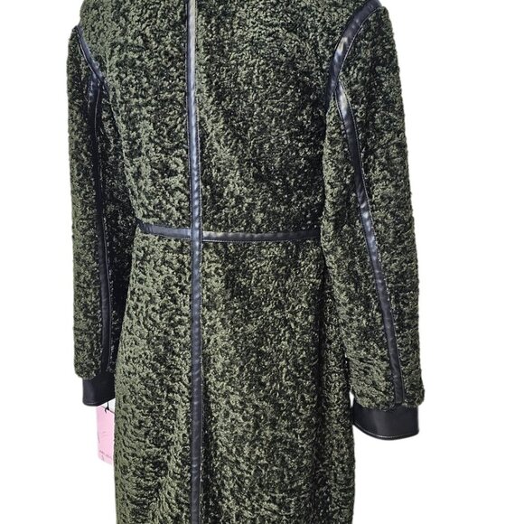 Anthropologie Avec Les Filles Tailored Sherpa Coat, Green, Plush, Size XXS - Picture 9 of 10